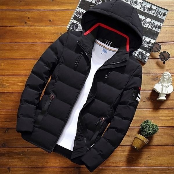 men winter jacket coat fashion hooded warm mens windproof parka casual slim fit youth coats male overcoat drop 201127, Black
men winter jacket coat fashion hooded warm mens windproof parka casual slim fit youth coats male overcoat drop 201127, Black