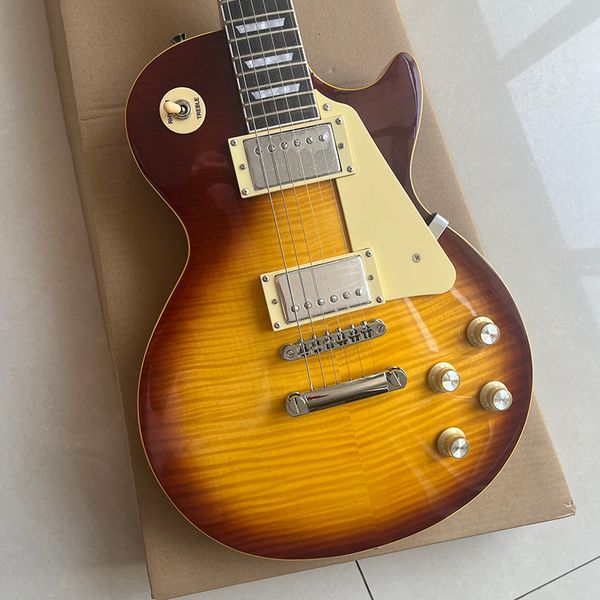 famous brand electric guitar high-quality tiger skin veneer professional original mahogany solid wood delivery to home
famous brand electric guitar high-quality tiger skin veneer professional original mahogany solid wood delivery to home