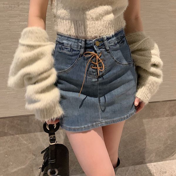 designer denim short skirt women's 22 new spring and summer design sense bandage high waist anti light wrap hip skirt half a-shaped sho, White
designer denim short skirt women's 22 new spring and summer design sense bandage high waist anti light wrap hip skirt half a-shaped sho, White