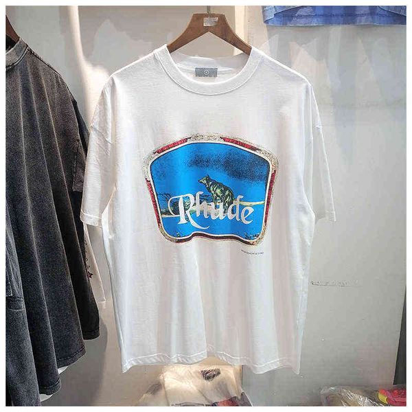 2022 summer american fashion brand round neck t-shirt rhude lone wolf print high street loose men's wear pure cotton short sleeve, White;black
2022 summer american fashion brand round neck t-shirt rhude lone wolf print high street loose men's wear pure cotton short sleeve, White;black