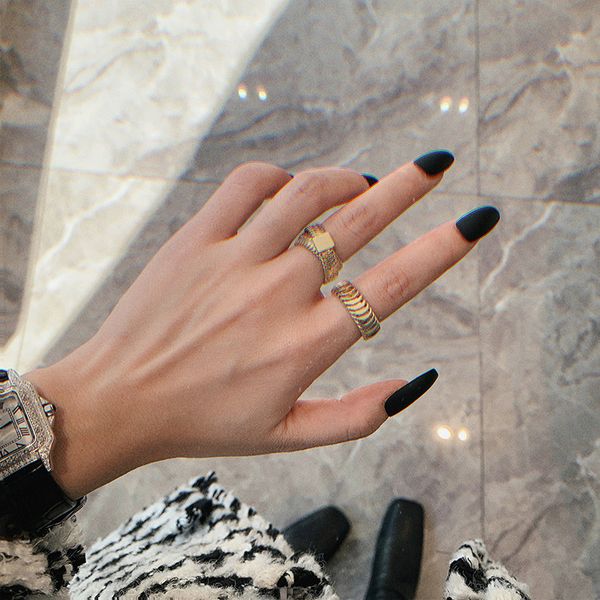 european and american ins exaggerated grain geometric chain open ring internet influencer cold style wholesale fashionable index finger ring, Silver
european and american ins exaggerated grain geometric chain open ring internet influencer cold style wholesale fashionable index finger ring, Silver