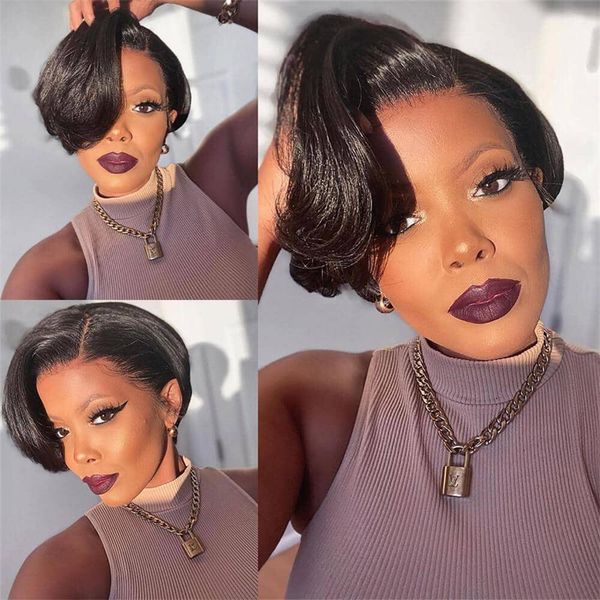 short bob pixie cut wig straight human hair wigs hd 13x4x1 transparent lace front wig for women pre plucked, Black;brown
short bob pixie cut wig straight human hair wigs hd 13x4x1 transparent lace front wig for women pre plucked, Black;brown