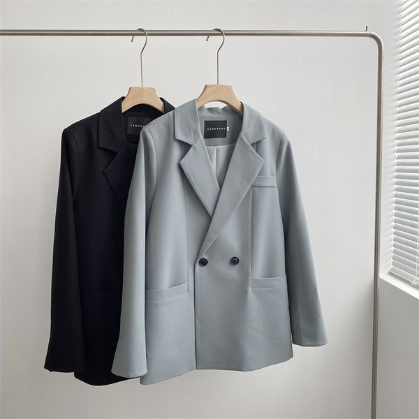 autumn solid color elegant blue blazer women jacket womens korean style loose vneck long sleeve cardigan 220801, White;black
autumn solid color elegant blue blazer women jacket womens korean style loose vneck long sleeve cardigan 220801, White;black