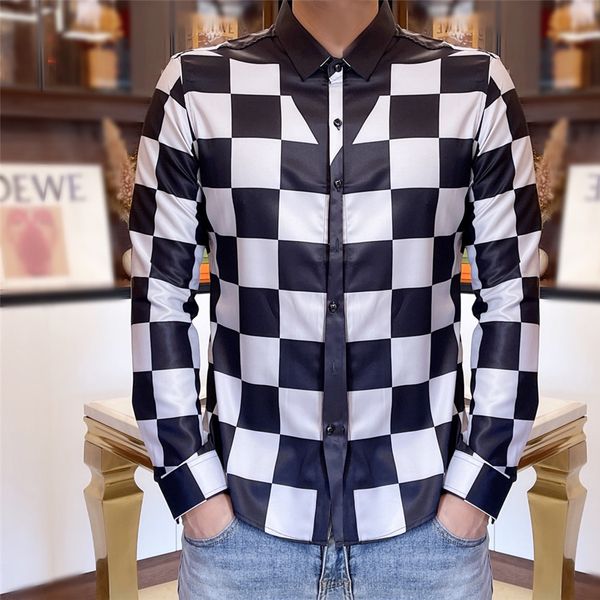 men's dress shirt luxury slim silk t-shirt long sleeve casual business clothing plaid brand 17 color -3xl 2, White;black
men's dress shirt luxury slim silk t-shirt long sleeve casual business clothing plaid brand 17 color -3xl 2, White;black