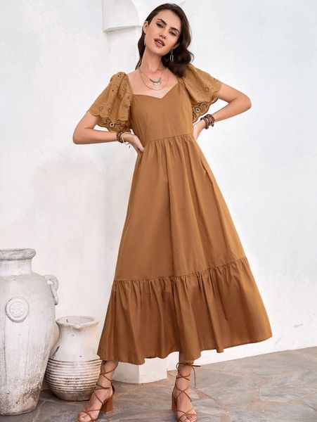 rusttydustty schiffy sleeve crisscross backless ruffle hem dress g6mx#, Black;gray
rusttydustty schiffy sleeve crisscross backless ruffle hem dress g6mx#, Black;gray