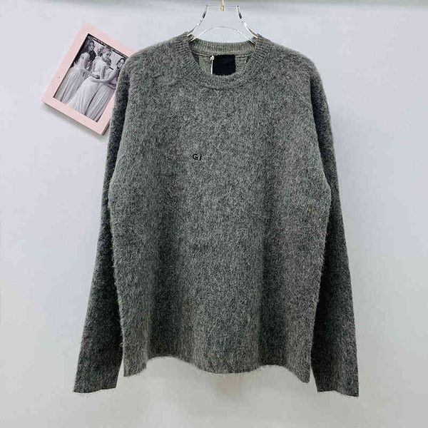 women's knits tees autumn and winter jijia co branded card bulldog pattern embroidery loose mohair knitted sweater for women, White
women's knits tees autumn and winter jijia co branded card bulldog pattern embroidery loose mohair knitted sweater for women, White