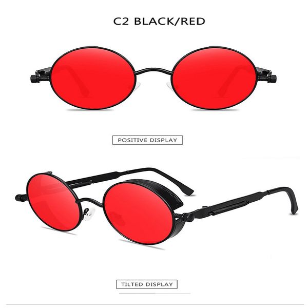 men woman fashion 2022 metal steampunk designer sunglasses for woman round glasses brand design vintage sun oculos de sol, White;black
men woman fashion 2022 metal steampunk designer sunglasses for woman round glasses brand design vintage sun oculos de sol, White;black