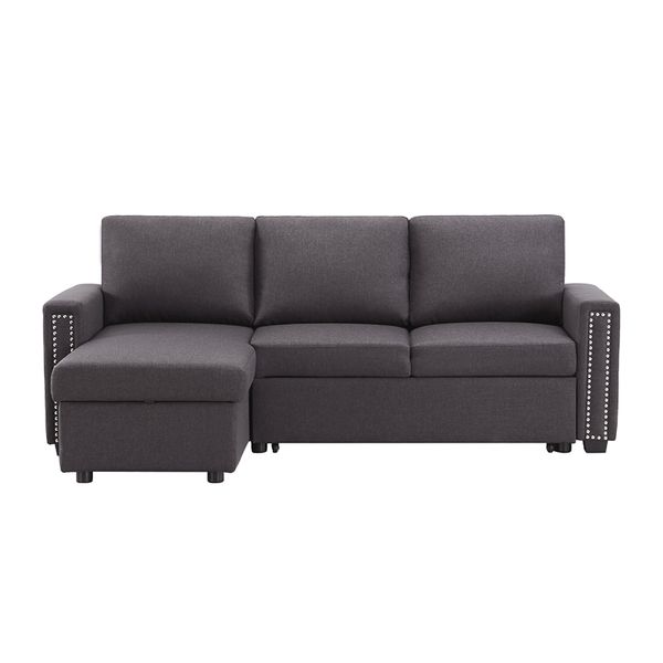 modern design living room furniture 83" pull out sleeper sofa reversible l-shape 3 seat sectional couch with storage chaise grey
modern design living room furniture 83" pull out sleeper sofa reversible l-shape 3 seat sectional couch with storage chaise grey