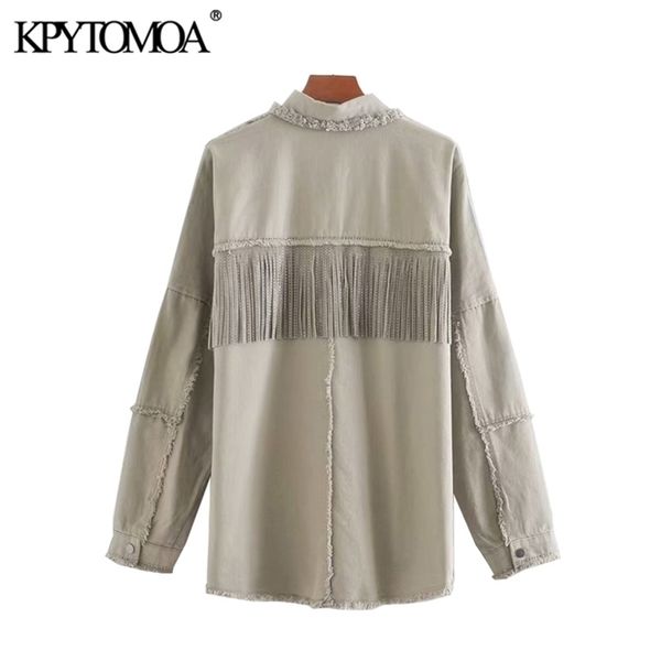 kpytomoa women 2020 fashion oversized frayed with fringe denim jacket coat vintage long sleeve tassel female outerwear chic lj200813, Black;brown
kpytomoa women 2020 fashion oversized frayed with fringe denim jacket coat vintage long sleeve tassel female outerwear chic lj200813, Black;brown
