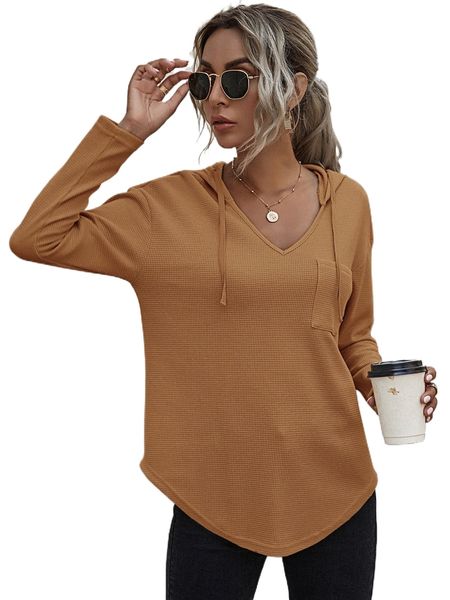 drop shoulder curved hem drawstring hoodie q8ap#, Black 
drop shoulder curved hem drawstring hoodie q8ap#, Black