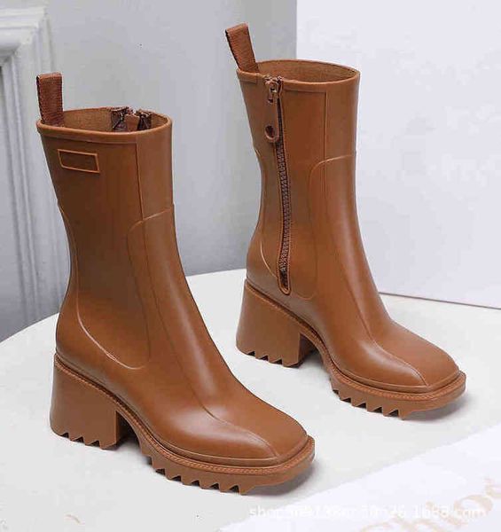 boots autumn style square head high heel thick side zipper pvc trend low barrel short boots ins women's shoes rain, Black
boots autumn style square head high heel thick side zipper pvc trend low barrel short boots ins women's shoes rain, Black