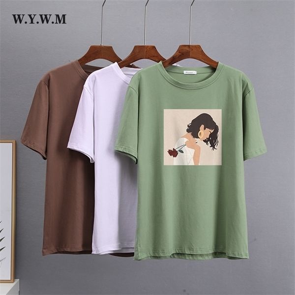 wywm aesthetic cartoon printed t shirt women summer loose casual clothes ladies elegant harajuku graphic tees cotton female 220427, White
wywm aesthetic cartoon printed t shirt women summer loose casual clothes ladies elegant harajuku graphic tees cotton female 220427, White