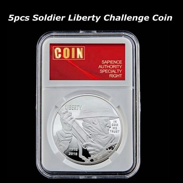 5pcs military crafts centennial commemorative 1oz silver plated liberty us eagle in god we trust challenge coin with pccb box
5pcs military crafts centennial commemorative 1oz silver plated liberty us eagle in god we trust challenge coin with pccb box