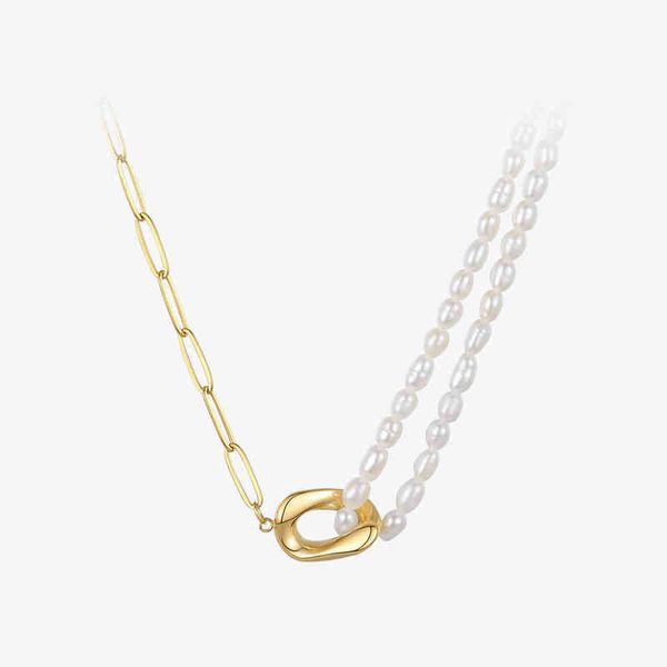 pendant necklaces enfashion buckle natural pearl for women stainless steel gold color femme fashion jewelry 220428, Silver
pendant necklaces enfashion buckle natural pearl for women stainless steel gold color femme fashion jewelry 220428, Silver