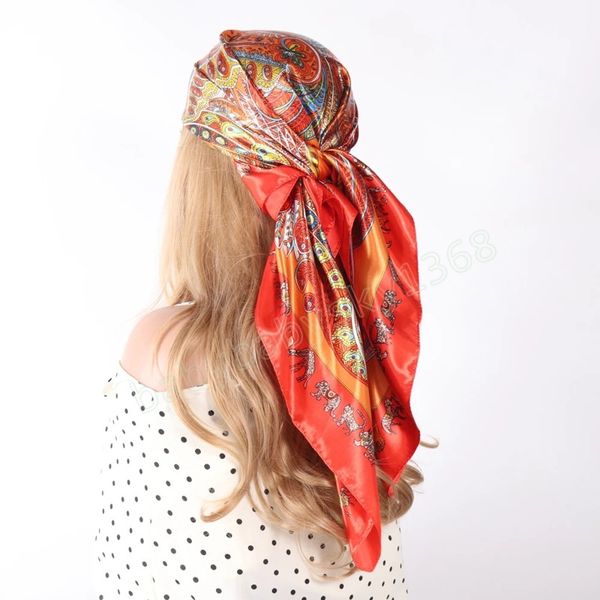 90x90cm silk head scarf women vintage scarfs for ladies hair scarve foulard femme satin kerchief square headscarf bandana, Red;brown
90x90cm silk head scarf women vintage scarfs for ladies hair scarve foulard femme satin kerchief square headscarf bandana, Red;brown