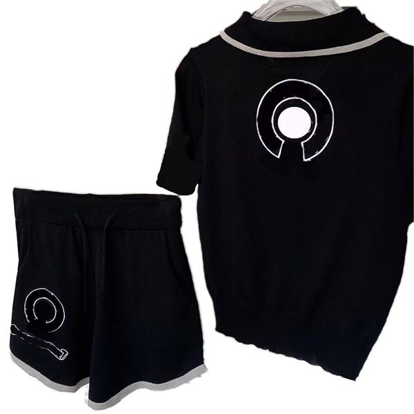 letters embroidered womens knits set zipper short sleeve knit fashion women knitted shorts, White
letters embroidered womens knits set zipper short sleeve knit fashion women knitted shorts, White