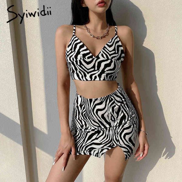 2 piece skirts sets women zebra pattern outfits tank sweatshirt summer sleeveless vneck spaghetti crop 210415, White
2 piece skirts sets women zebra pattern outfits tank sweatshirt summer sleeveless vneck spaghetti crop 210415, White