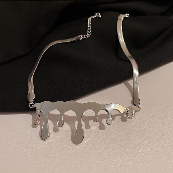 chain personality hip-hop irregular water drop titanium steel necklace female style retro niche design clavicle chain, Silver
chain personality hip-hop irregular water drop titanium steel necklace female style retro niche design clavicle chain, Silver