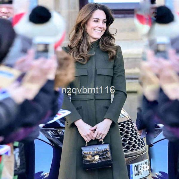 women's wool & blends princess kate's same autumn and winter women's dress stand collar long sleeve dark green slim temperame, Black
women's wool & blends princess kate's same autumn and winter women's dress stand collar long sleeve dark green slim temperame, Black