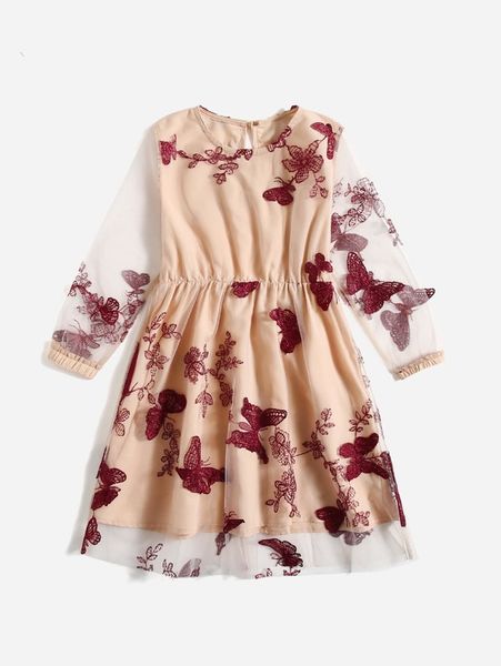 toddler girls 1pc floral and butterfly embroidery mesh overlay dress she, Red;yellow
toddler girls 1pc floral and butterfly embroidery mesh overlay dress she, Red;yellow