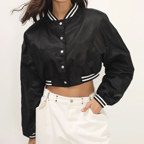 wholesale apparel coats and jackets womencropped baseball jacket jacketcoats women, Black;brown
wholesale apparel coats and jackets womencropped baseball jacket jacketcoats women, Black;brown
