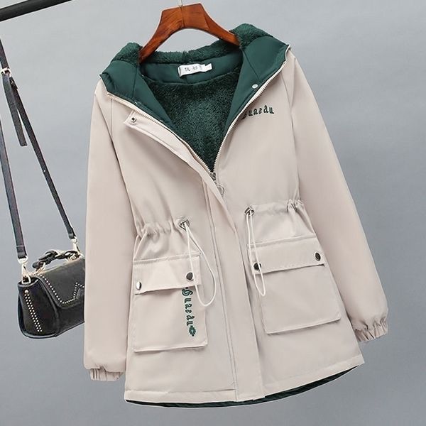 women fleece parka thick winter hooded coat female warm letter print windbreaker jacket laides loose casual parkas 201201, Black
women fleece parka thick winter hooded coat female warm letter print windbreaker jacket laides loose casual parkas 201201, Black