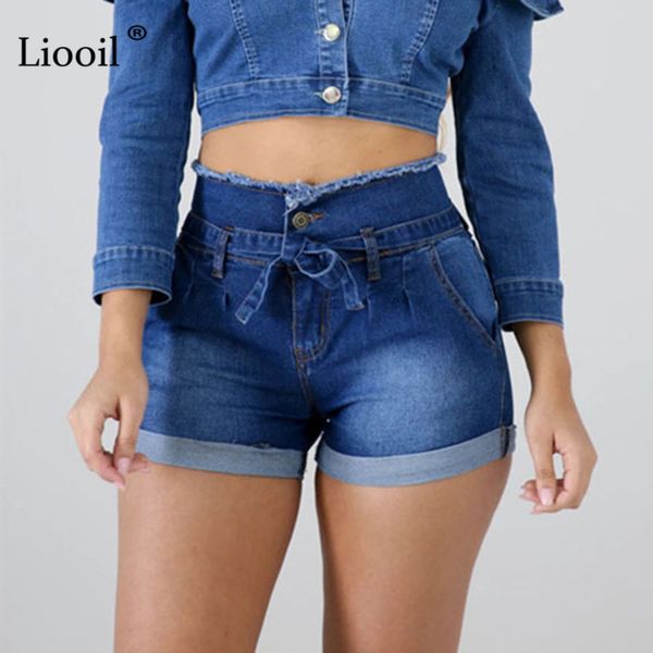 liooil casual blue denim high waist short clothes streetwear cotton laceup slim rave jean shorts with pockets y200512, White;black
liooil casual blue denim high waist short clothes streetwear cotton laceup slim rave jean shorts with pockets y200512, White;black