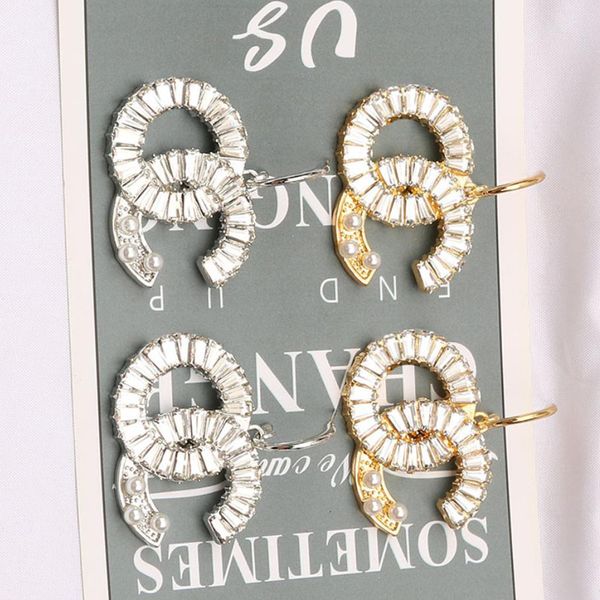 womens brand designer double letter crystal earrings stud women elegance temperament simple ladies fashion wedding party jewelry accessories, Golden;silver
womens brand designer double letter crystal earrings stud women elegance temperament simple ladies fashion wedding party jewelry accessories, Golden;silver