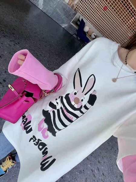 women's t-shirt 2022 spring simple rabbit cartoon round neck pullover splicing sleeve fake two long t-shirt female s9n9, White
women's t-shirt 2022 spring simple rabbit cartoon round neck pullover splicing sleeve fake two long t-shirt female s9n9, White
