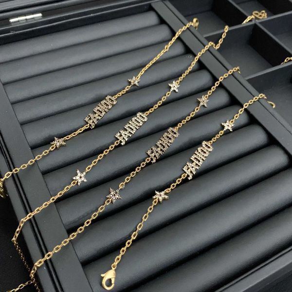 d family letter star bracelet female dijia internet celebrity same high version five-pointed star rhinestone fashion necklace charm bracelet, Golden;silver
d family letter star bracelet female dijia internet celebrity same high version five-pointed star rhinestone fashion necklace charm bracelet, Golden;silver