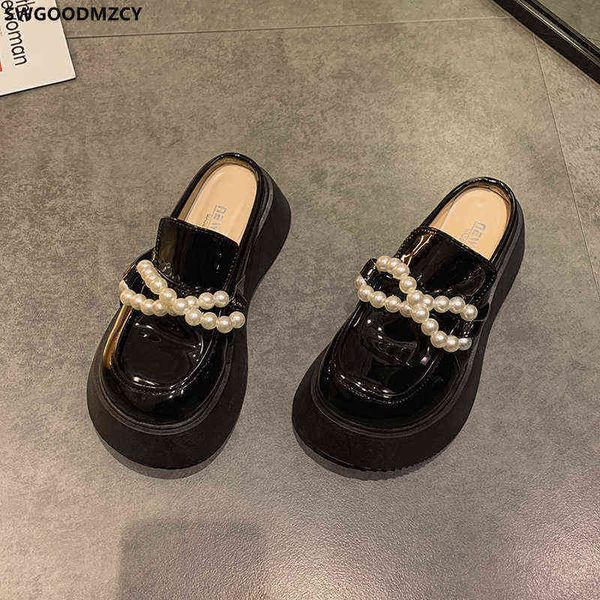 sandals mules shoes women slippers summer 2022 woman lacquer leather ladies platform designer zapatos 220623, Black
sandals mules shoes women slippers summer 2022 woman lacquer leather ladies platform designer zapatos 220623, Black