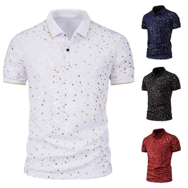 men's t-shirts summer men's fashion starry sky gold printed short sleeve lapel t-shirt polo xo8f, White;black
men's t-shirts summer men's fashion starry sky gold printed short sleeve lapel t-shirt polo xo8f, White;black