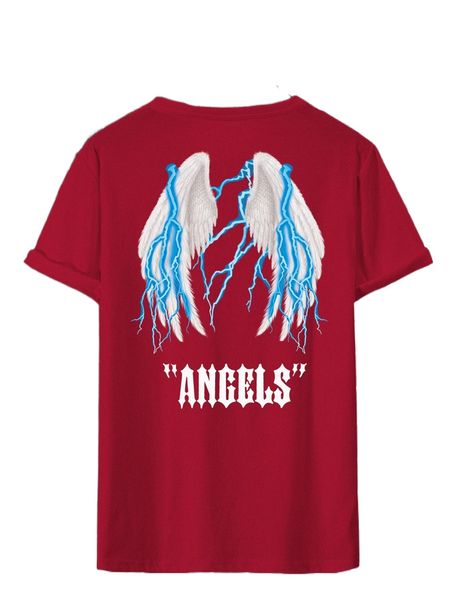 men wings and letter graphic tee e7tz#, White;black 
men wings and letter graphic tee e7tz#, White;black