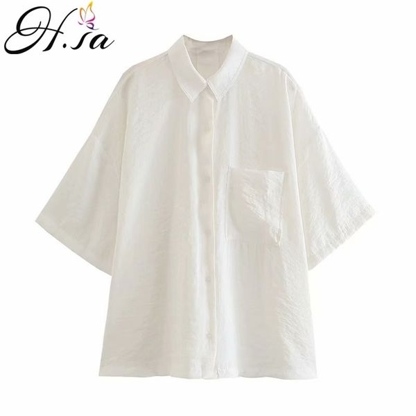 hsa summer women white shirt female blouse short sleeve casual turn-down collar ol style women loose blouses 210716
hsa summer women white shirt female blouse short sleeve casual turn-down collar ol style women loose blouses 210716