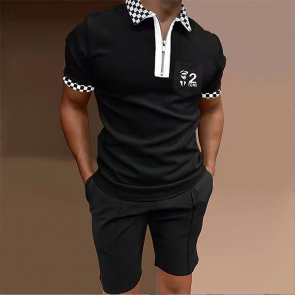 polo shirt twopiece set summer mens fashion lapel zipper shortsleeved tshirt casual polo shirt shorts set 220617, White;black
polo shirt twopiece set summer mens fashion lapel zipper shortsleeved tshirt casual polo shirt shorts set 220617, White;black