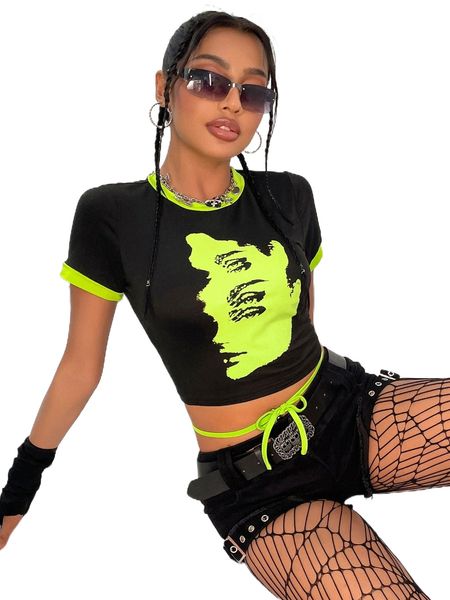 figure graphic knot front ringer tee f697#, White
figure graphic knot front ringer tee f697#, White