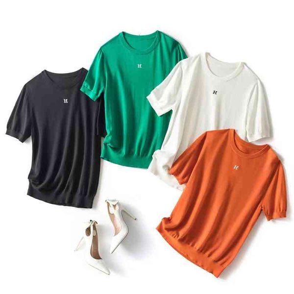 women's hoodies sweatshirts women's clothes summer european pure color silkworm tencel knitted t-shirt short sleeve thin, Black
women's hoodies sweatshirts women's clothes summer european pure color silkworm tencel knitted t-shirt short sleeve thin, Black