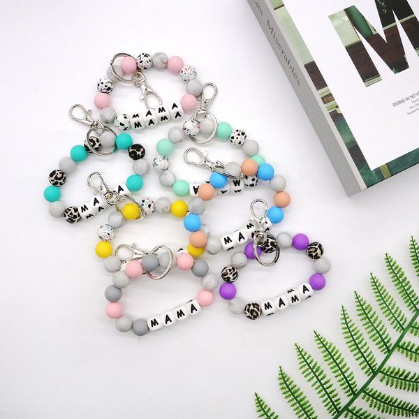 colorful silicone beaded bracelet keychain for women girls lobster clasp pendant keyring jewelry accessories, Silver
colorful silicone beaded bracelet keychain for women girls lobster clasp pendant keyring jewelry accessories, Silver