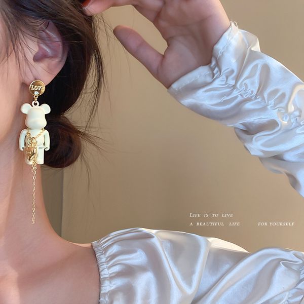 925 silver needle bear love letter single earrings sweet cute design earrings tassel cartoon eardrop female, Golden
925 silver needle bear love letter single earrings sweet cute design earrings tassel cartoon eardrop female, Golden
