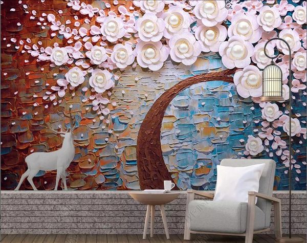 custom p mural 3d wallpaper on the wall european modern relief elk pearl tree petals background painting home decor living room wallpaper fo
custom p mural 3d wallpaper on the wall european modern relief elk pearl tree petals background painting home decor living room wallpaper fo