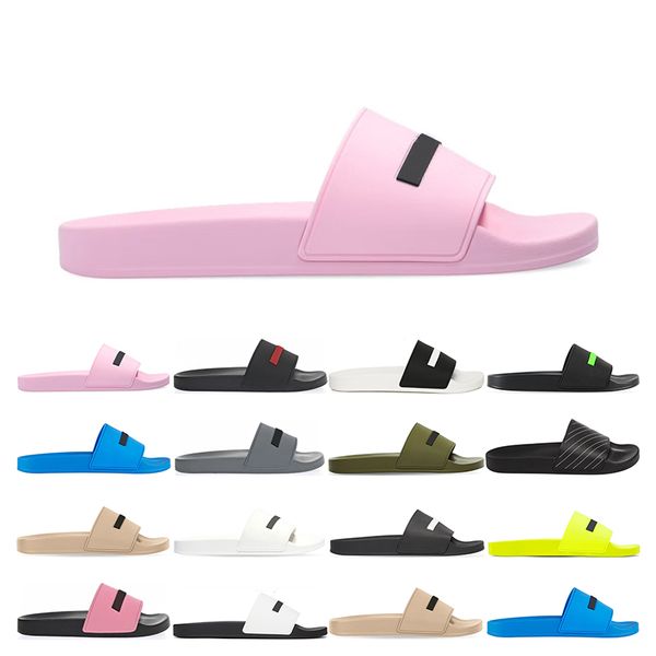 luxurys designers pool slides rubber slippers mens womens black fluo green yellow bule beige pink fashion sandals sports sneakers size 35-45
luxurys designers pool slides rubber slippers mens womens black fluo green yellow bule beige pink fashion sandals sports sneakers size 35-45