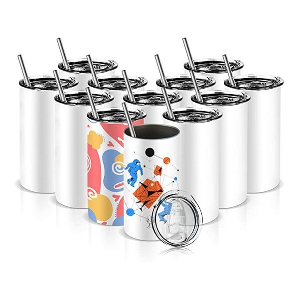 12oz sublimation white blank straight tumblers for kids stainless steel double-wall vacuum cups with lids metal straws coating for heat pres
12oz sublimation white blank straight tumblers for kids stainless steel double-wall vacuum cups with lids metal straws coating for heat pres