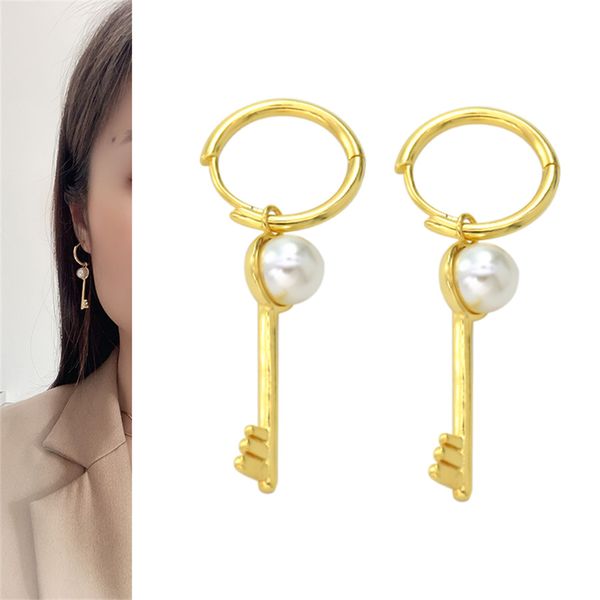 drop earrings for women metal 18 k plated stud dangle key pearl charm luxury brand accessories bijoux femme gift charming friendshipe small, Golden;silver
drop earrings for women metal 18 k plated stud dangle key pearl charm luxury brand accessories bijoux femme gift charming friendshipe small, Golden;silver
