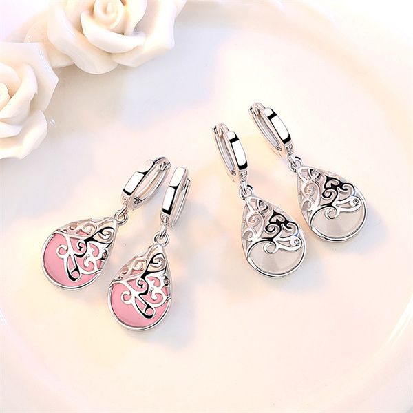 european and american fashion opal stone flower moonlight opal totem ladies dangle chandelier a564, Silver
european and american fashion opal stone flower moonlight opal totem ladies dangle chandelier a564, Silver