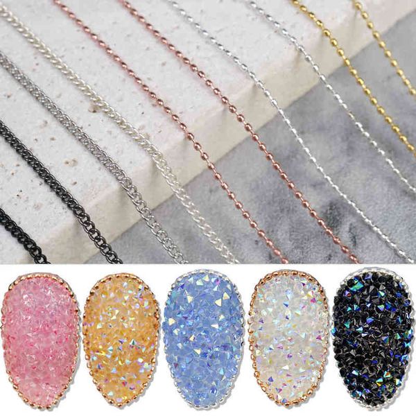 nail chain bead charms 0.8mm/1.0mm/50cm rose gold silver pixie stone decorations accessory metal ball chain nail diy art y220408, Black
nail chain bead charms 0.8mm/1.0mm/50cm rose gold silver pixie stone decorations accessory metal ball chain nail diy art y220408, Black