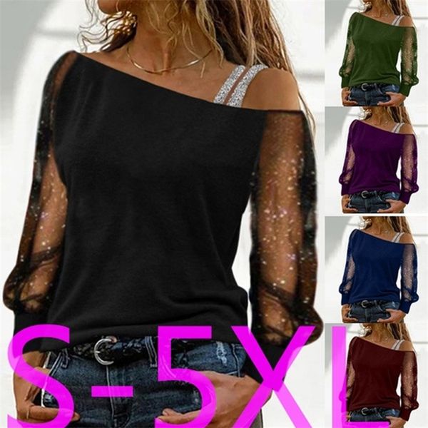 elegant women's lace plus size blouse strapless fashion stitching shirt casual solid color long-sleeved t-shirt 220511, White
elegant women's lace plus size blouse strapless fashion stitching shirt casual solid color long-sleeved t-shirt 220511, White