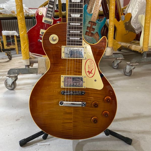 standard electric guitar mahogany body tiger maple yellow binding rosewood fingerboard same of the pictures
standard electric guitar mahogany body tiger maple yellow binding rosewood fingerboard same of the pictures