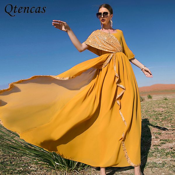 morocco kaftan sequin yellow muslim fashion hijab dress abayas for women dubai saudi arabia evening party dresses islam caftan, Red
morocco kaftan sequin yellow muslim fashion hijab dress abayas for women dubai saudi arabia evening party dresses islam caftan, Red