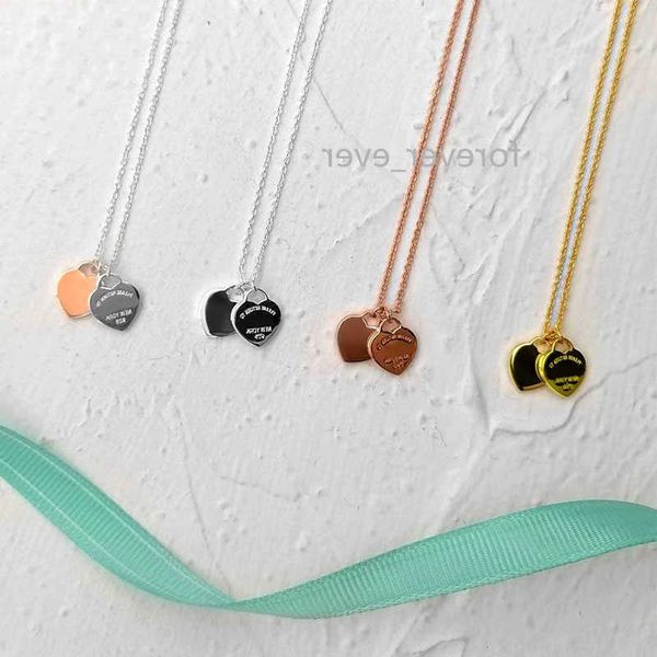 forever_ever classic 925 sterling silver necklace, double heart pendant women's fashion jewelry, original 1:1 return 210621, Black
forever_ever classic 925 sterling silver necklace, double heart pendant women's fashion jewelry, original 1:1 return 210621, Black