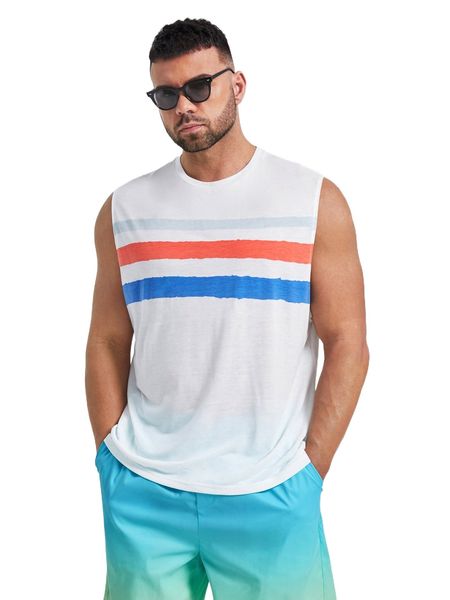 extended sizes men color block tank b1sg#, White;black
extended sizes men color block tank b1sg#, White;black